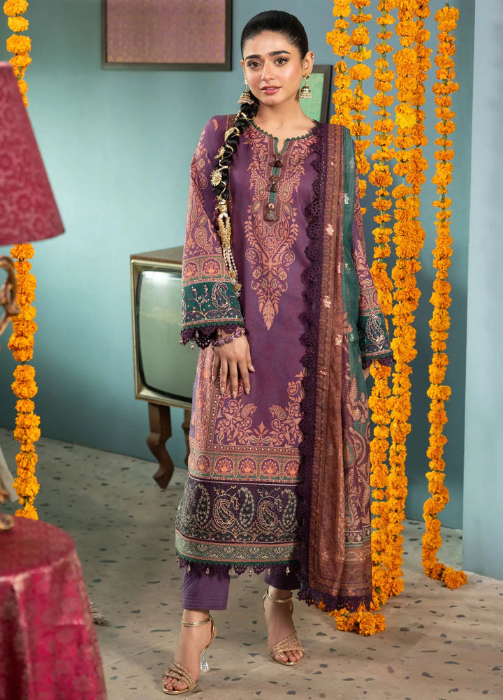 Asra By Asim Jofa Embroidered Jacquard Suit Unstitched 3 Piece AJ24AE AJRA-02 - Festive Collection