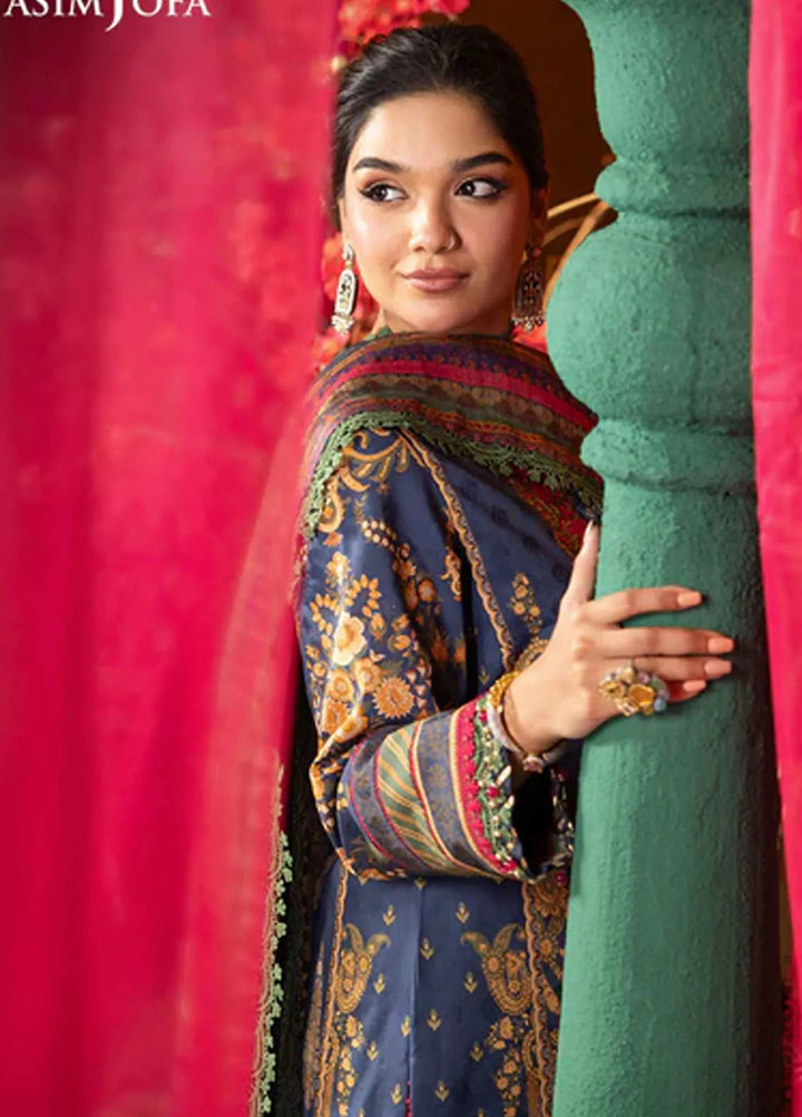 Asra By Asim Jofa Embroidered Jacquard Suit Unstitched 3 Piece AJ24AE AJRA-03 - Festive Collection