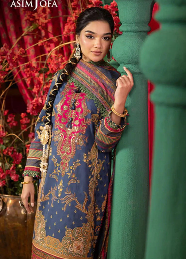 Asra By Asim Jofa Embroidered Jacquard Suit Unstitched 3 Piece AJ24AE AJRA-03 - Festive Collection