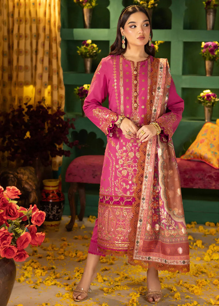 Asra By Asim Jofa Embroidered Lawn Suit Unstitched 3 Piece AJ24AE AJRA-11 - Festive Collection