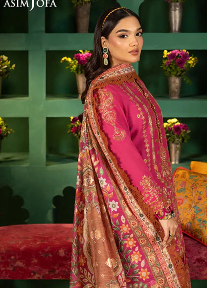 Asra By Asim Jofa Embroidered Lawn Suit Unstitched 3 Piece AJ24AE AJRA-11 - Festive Collection