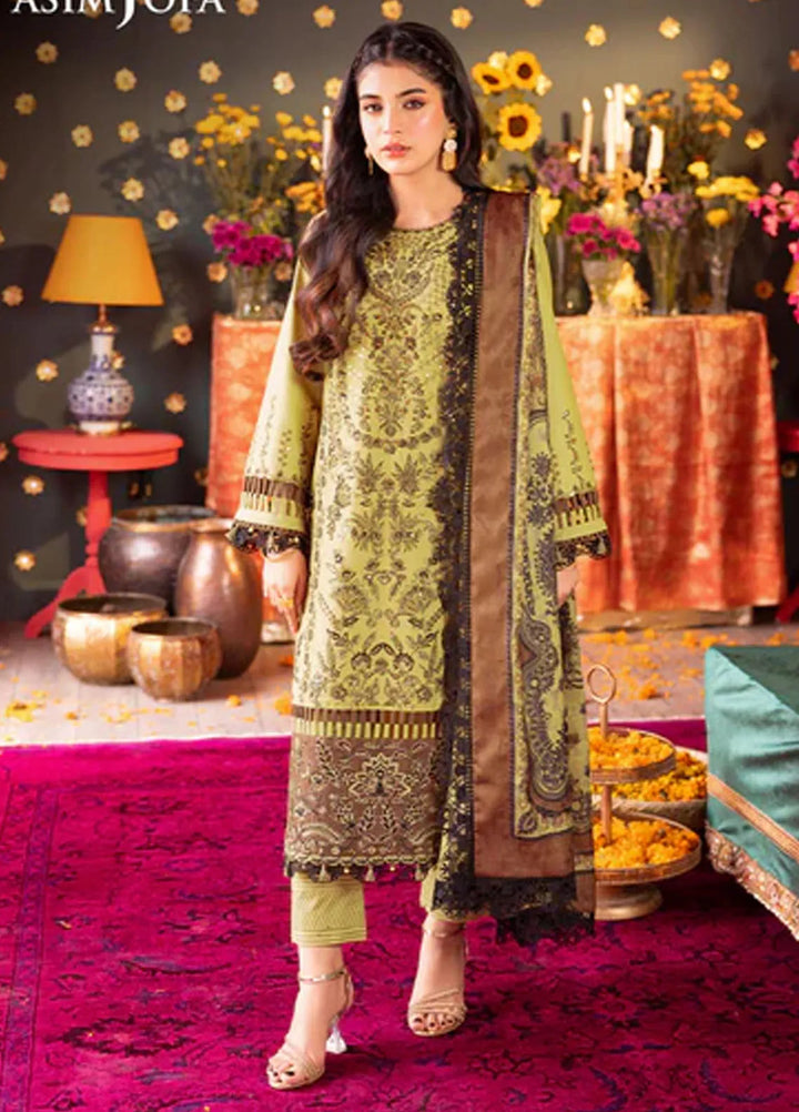 Asra By Asim Jofa Embroidered Lawn Suit Unstitched 3 Piece AJ24AE AJRA-13 - Festive Collection
