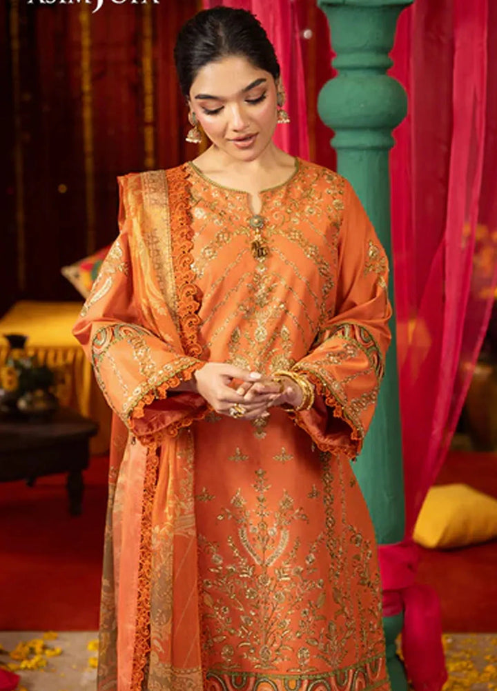 Asra By Asim Jofa Embroidered Lawn Suit Unstitched 3 Piece AJ24AE AJRA-14 - Festive Collection