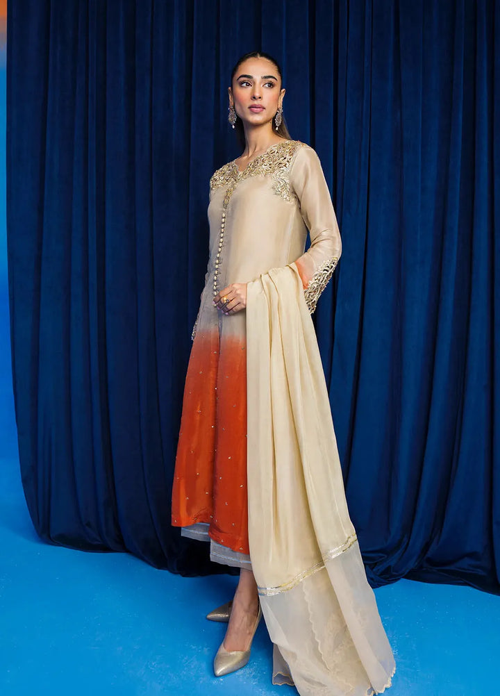 Astrella by Maham Sultan Pret Embroidered Sheesh Silk 3 Piece Suit Aveline