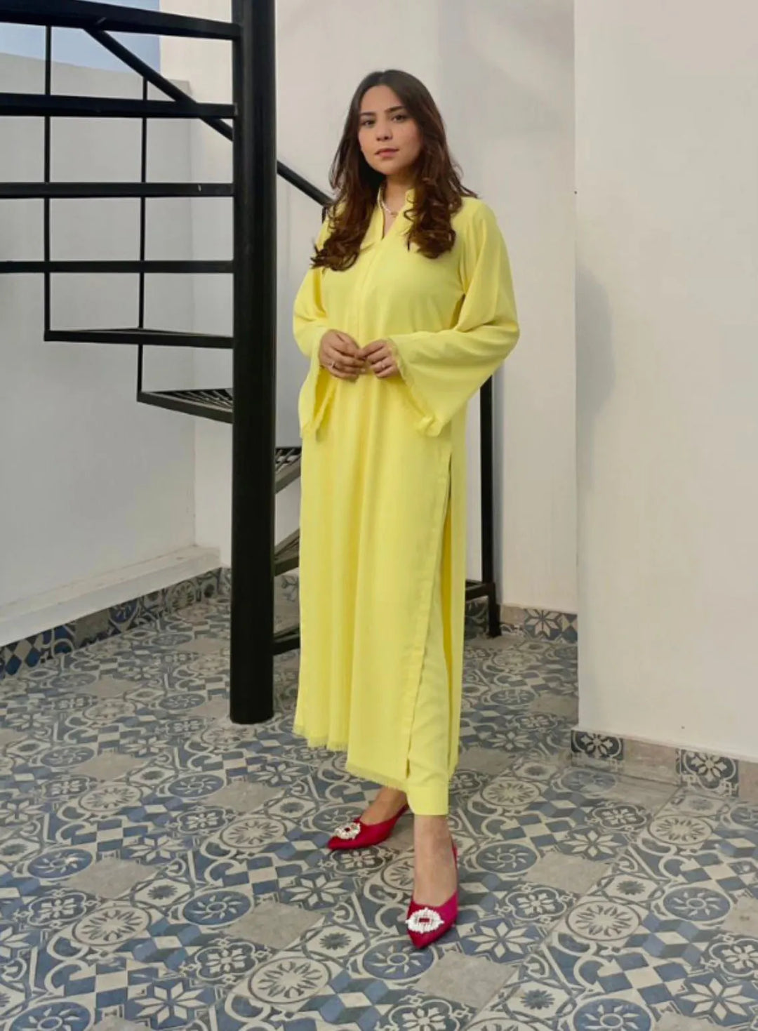 Attire By Maha Pret Plain Georgette 2 Piece Suit Sun Kissed