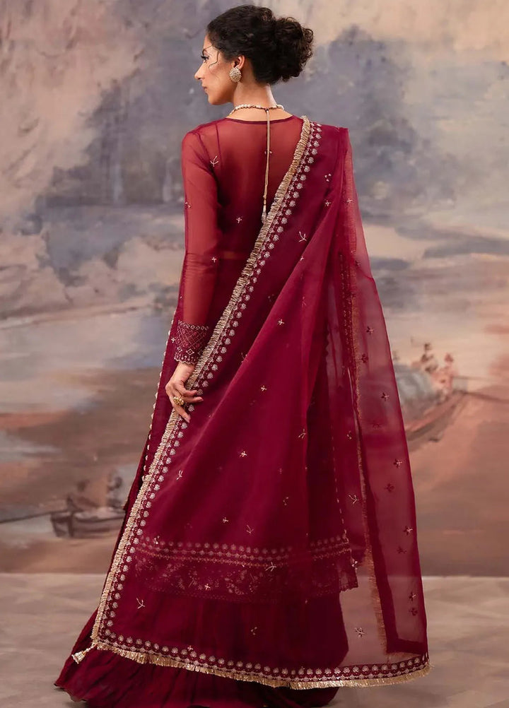 Aurelle By Seran Embroidered Organza Suit Unstitched 3 Piece SRN24AL D-02 Sienna - Formal Collection