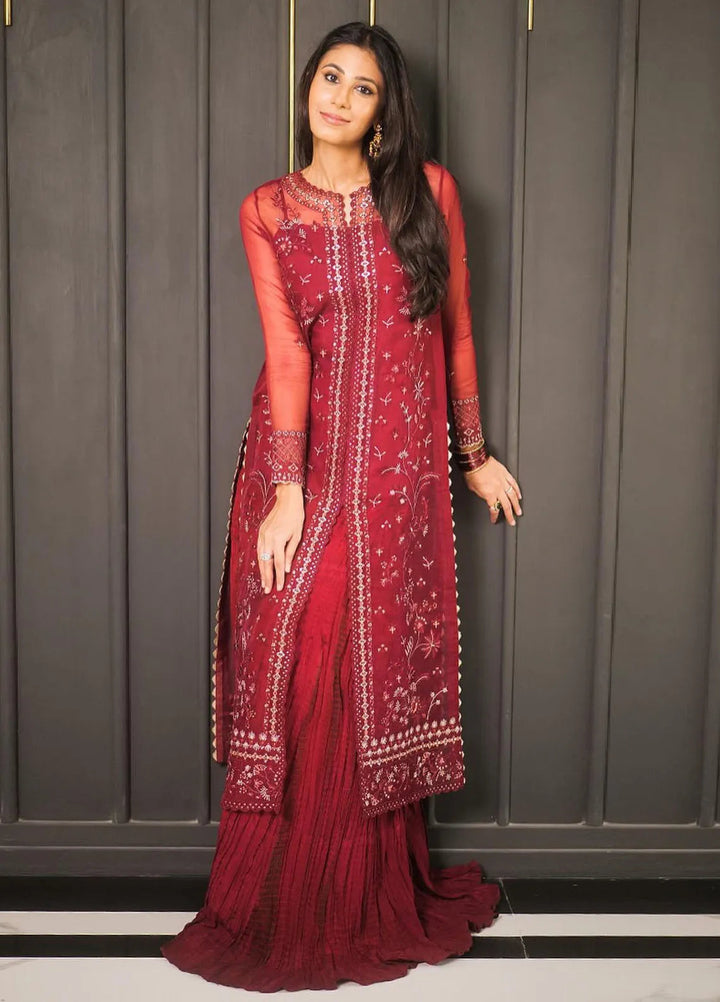 Aurelle By Seran Embroidered Organza Suit Unstitched 3 Piece SRN24AL D-02 Sienna - Formal Collection