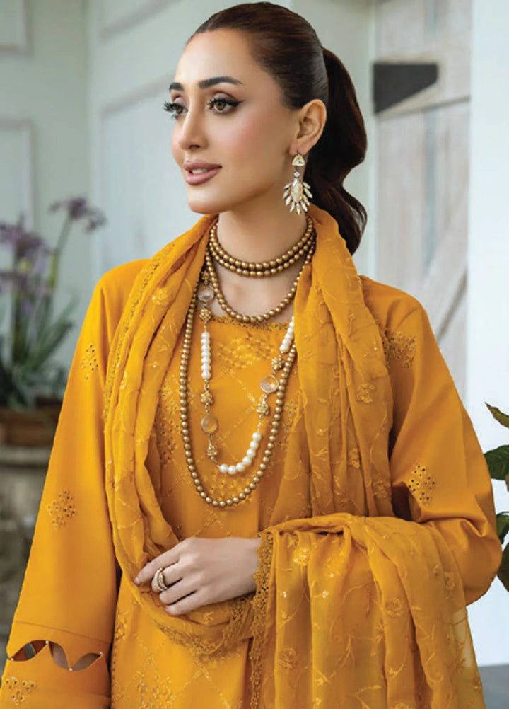 Aviva by Humdum Embroidered Lawn Suit Unstitched 3 Piece HD25A D-08 - Summer Collection