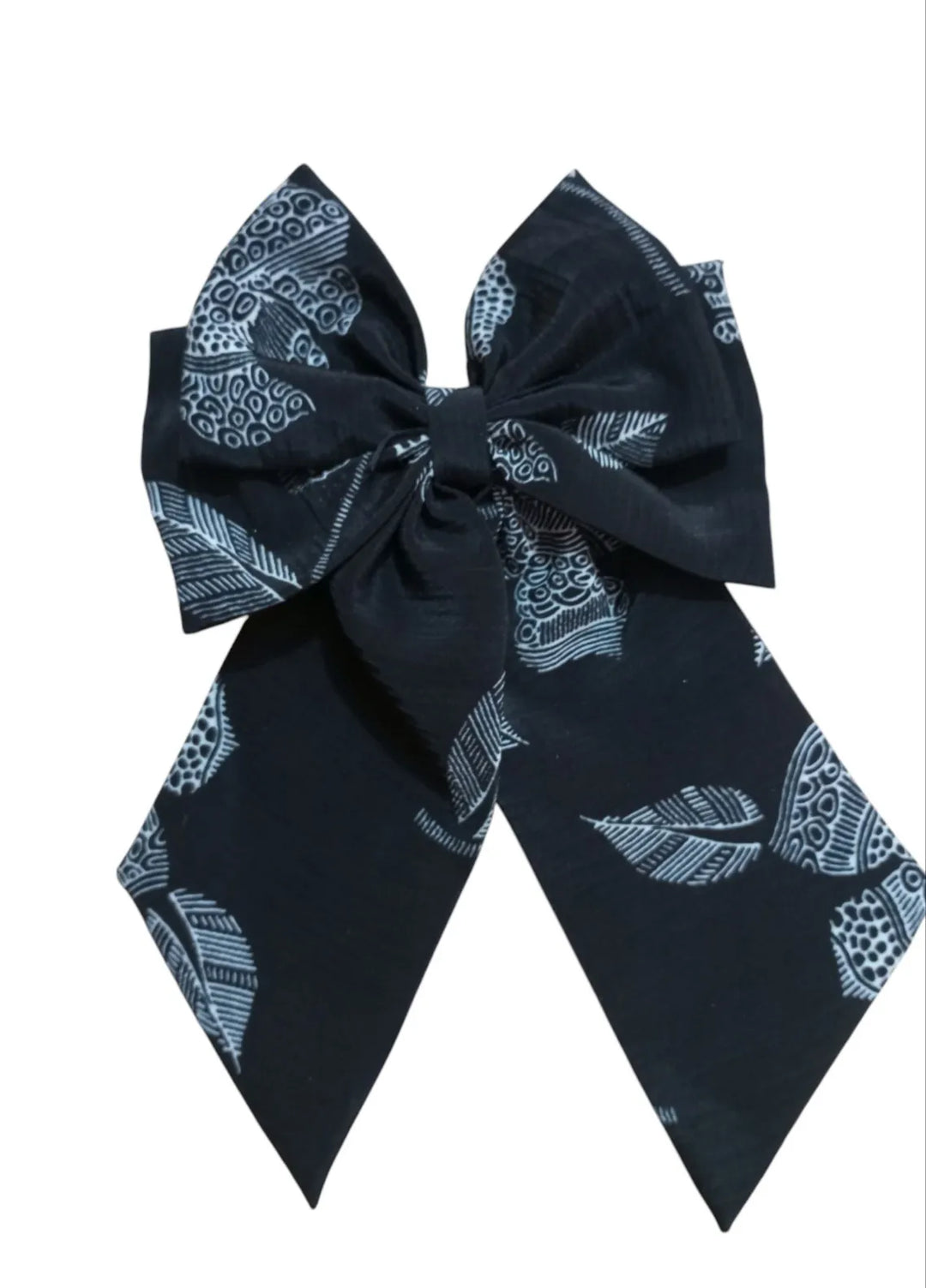 AWA Scrunchies Bows Premium Cotton Blend 1 Piece Noir Ethnic