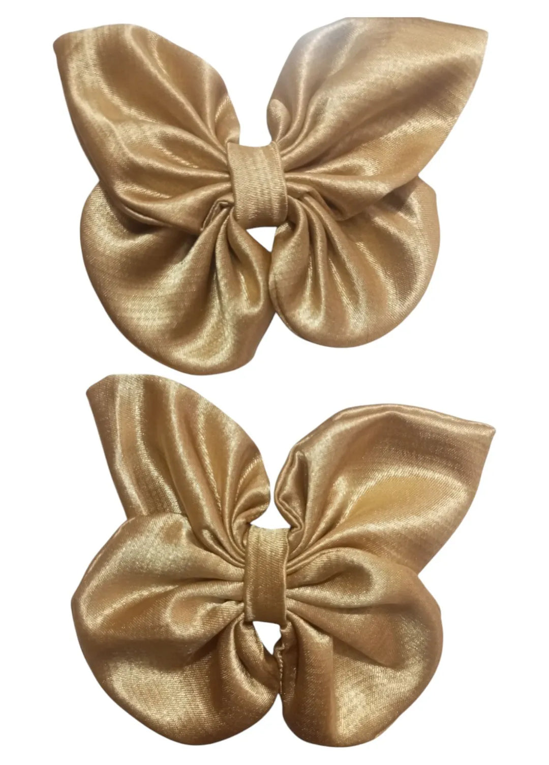 AWA Scrunchies Hair Clips Luxurious Satin Pair Golden Glimmer