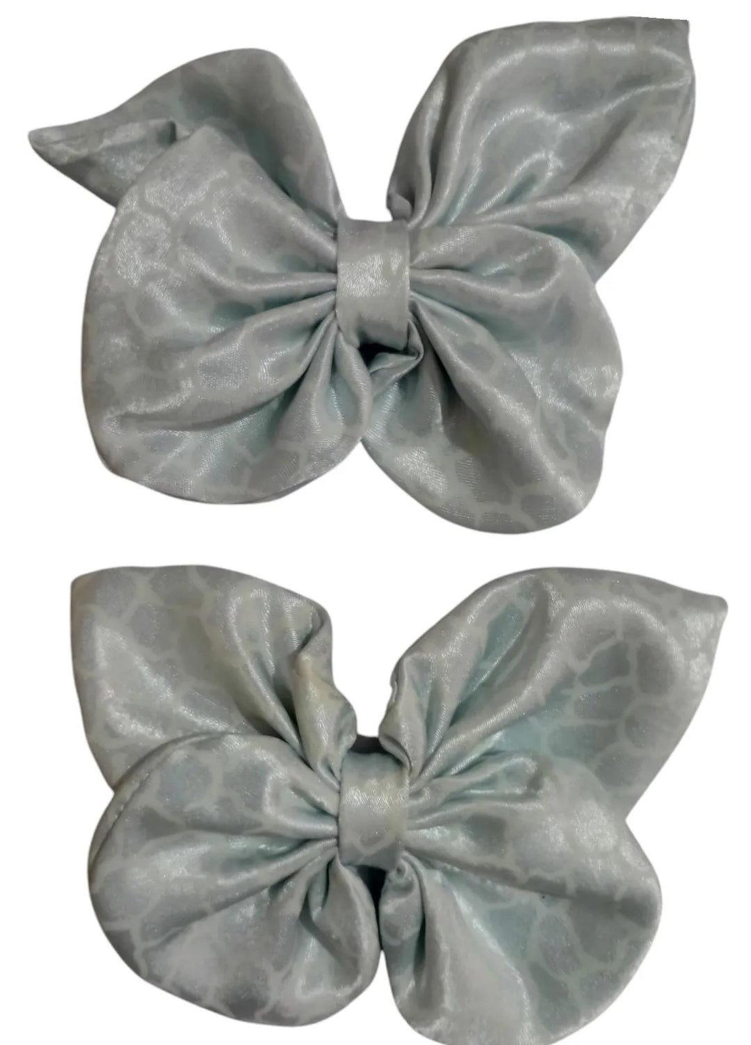 AWA Scrunchies Hair Clips Satin Fabric Pair Frosted Whisper
