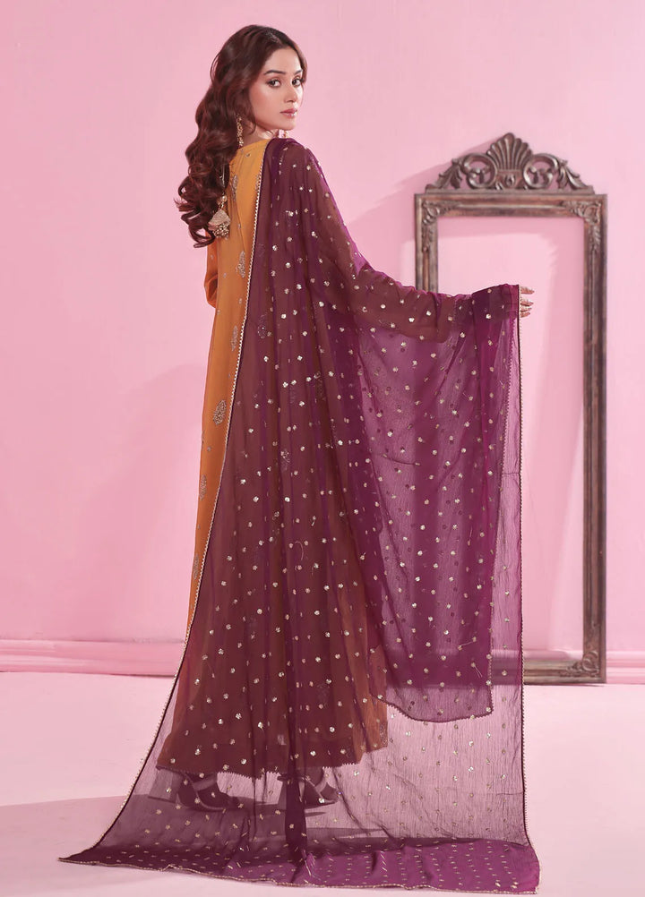 Ayesha Closet Pret Embroidered Chiffon 3 Piece Suit Gulnaar Mustard