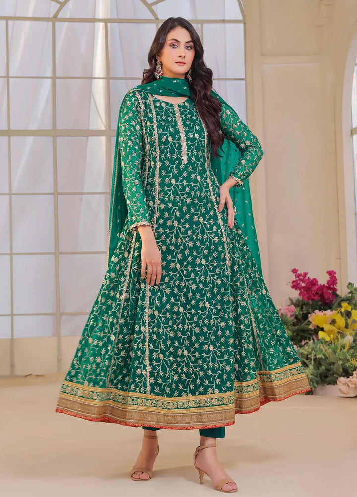 Ayesha Closet Pret Embroidered Chiffon 3 Piece Suit Sara Green