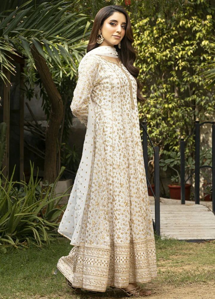 Ayesha Closet Pret Embroidered Chiffon 3 Piece Suit Sawariya White