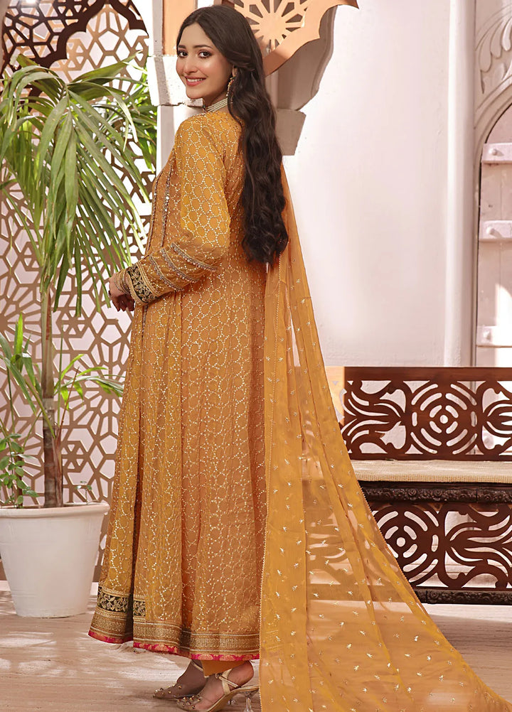 Ayesha Closet Pret Embroidered Chiffon 3 Piece Suit Shahzadi Mustard