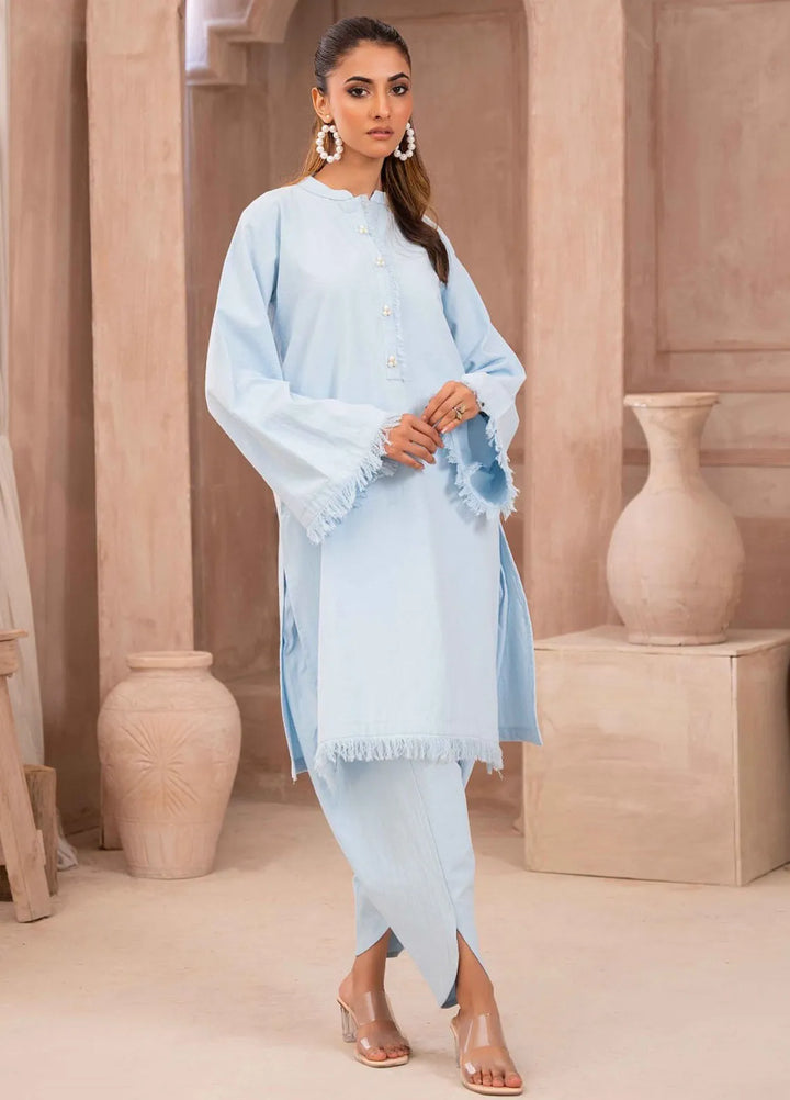 Ayla Studio Pret Printed Cotton 2 Piece Suit DM-005 Ocean