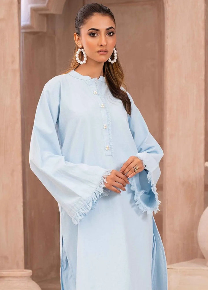 Ayla Studio Pret Printed Cotton 2 Piece Suit DM-005 Ocean