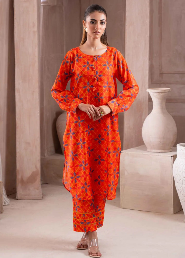 Ayla Studio Pret Printed Lawn 2 Piece Suit SLW-004 Orange Dream