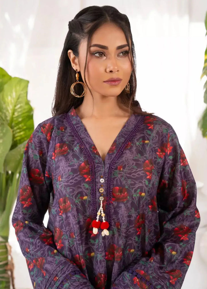 Ayla Studio Pret Printed Lawn 2 Piece Suit SLW-008 Purple Haze