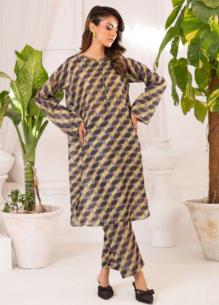 Ayla Studio Pret Printed Lawn 2 Piece Suit SLW-009 Abstract mind