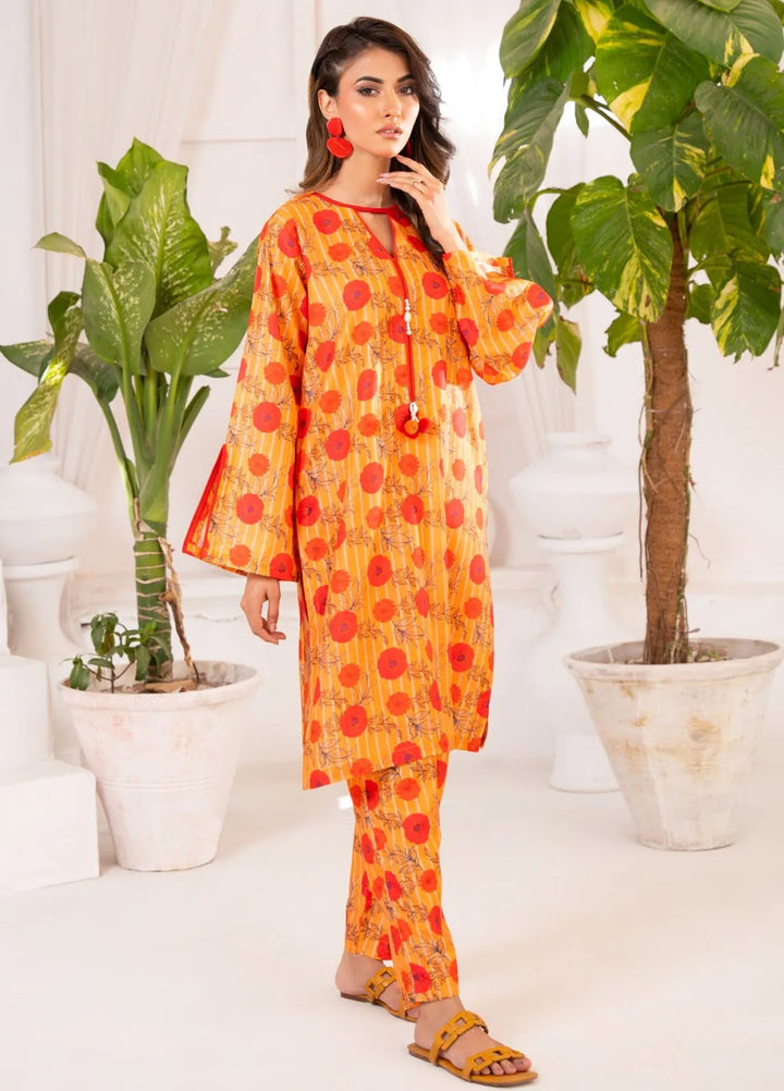 Ayla Studio Pret Printed Lawn 2 Piece Suit SLW-011 Marigold
