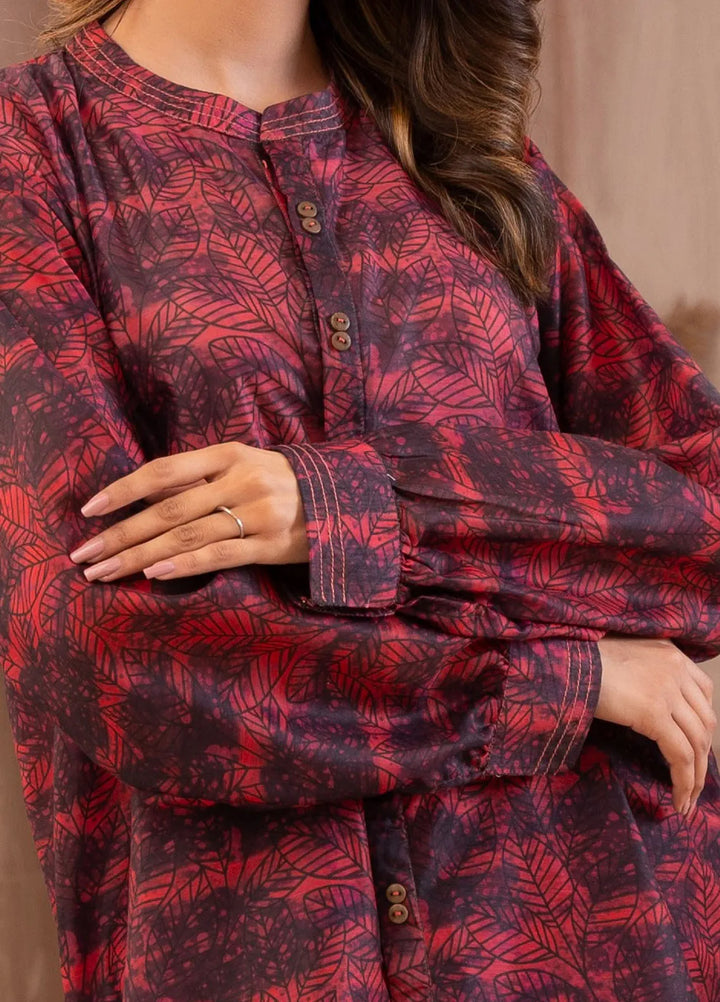 Ayla Studio Pret Printed Lawn 2 Piece Suit SLW-017 Shadow of Red leaves