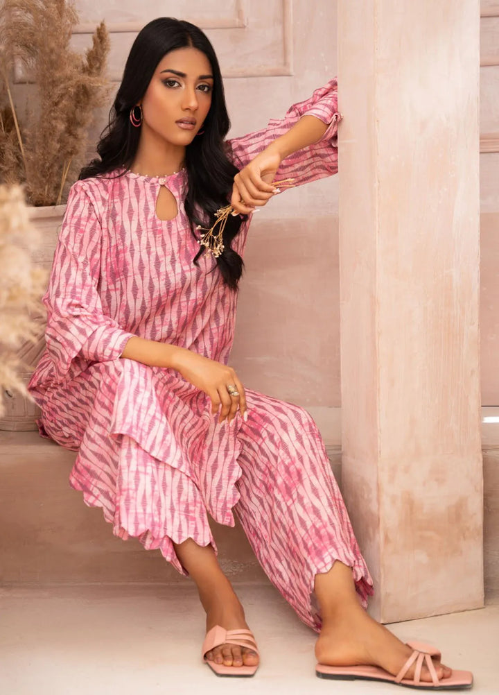 Ayla Studio Pret Printed Lawn 2 Piece Suit SLW-022 Pink Pearls