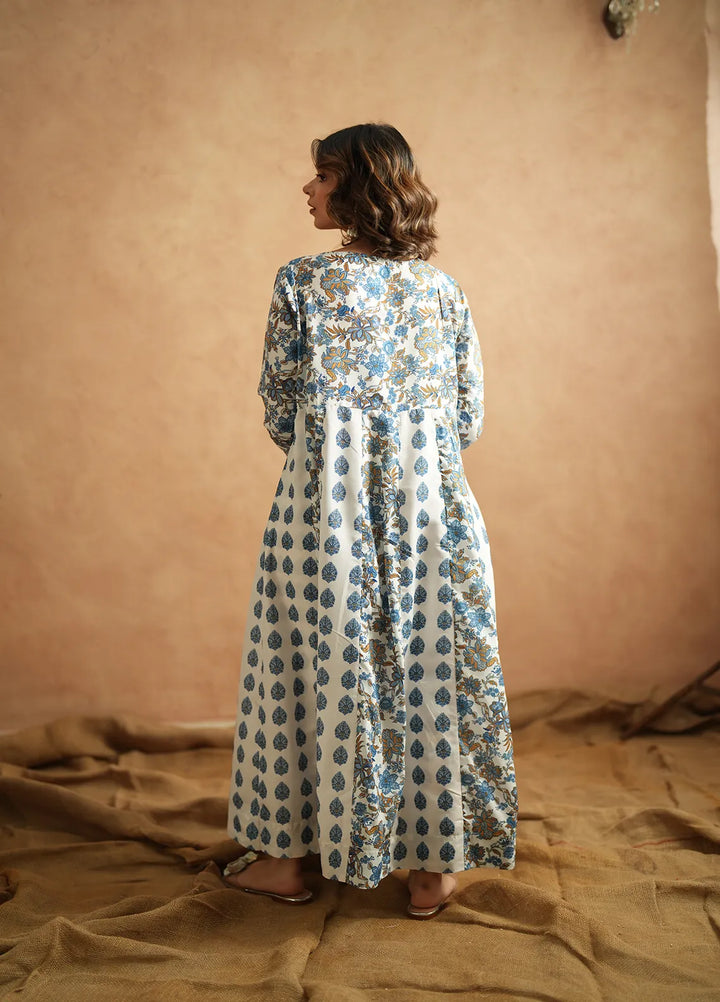 Ayla Studio Pret Printed Poly Viscose Kurti PES240106 Blue Bliss