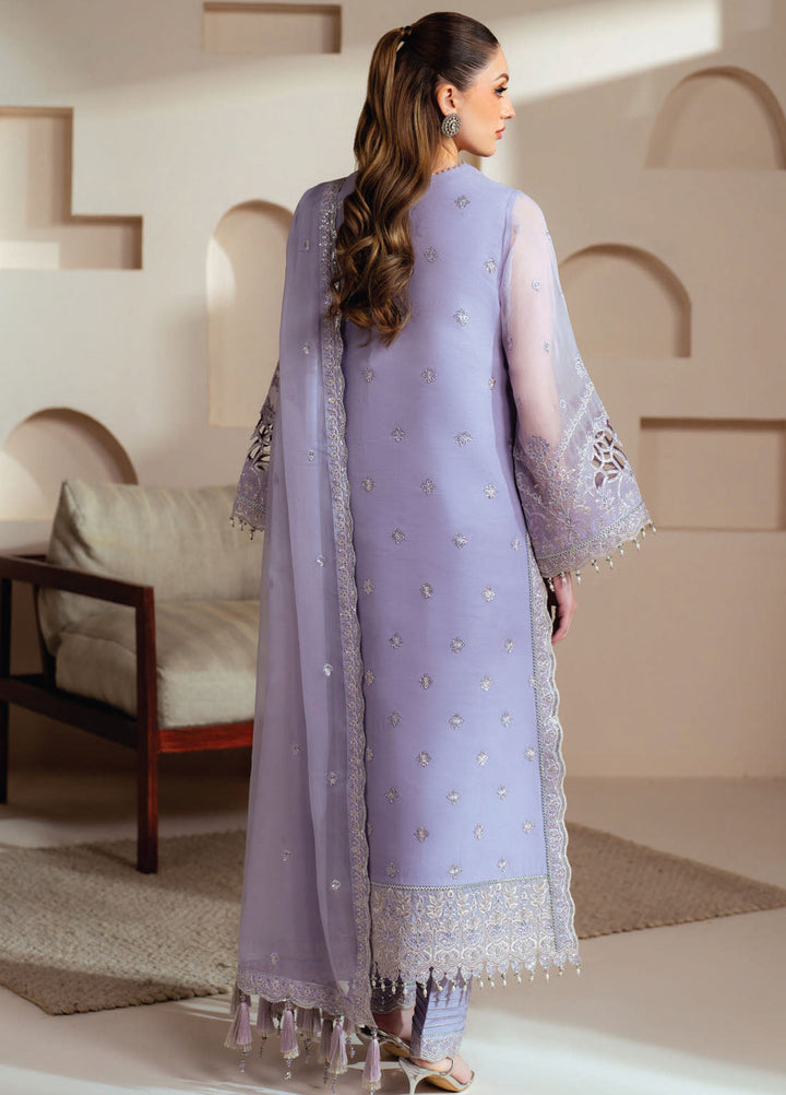 Aymal by Alizeh Fashion Embroidered Chiffon Suits Unstitched 3 Piece AFB25BC D-01 Marine - Luxury Collection