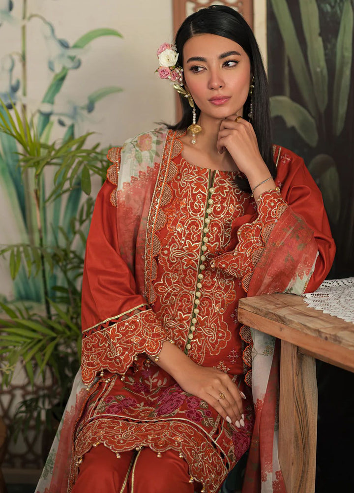 Ayra By Emaan Adeel Embroidered Lawn Suit Unstitched 3 Piece EA24AL AR-08 - Luxury Summer Collection