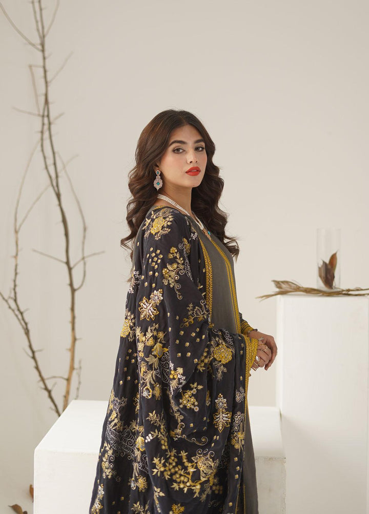 Ayra by Muraad Embroidered Raw Silk Suits Unstitched 3 Piece MU22AR A-003 Mahnum - Luxury Winter Collection