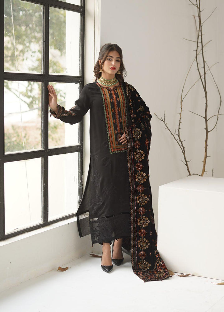 Ayra by Muraad Embroidered Raw Silk Suits Unstitched 3 Piece MU22AR A-004 Ghazal - Luxury Winter Collection