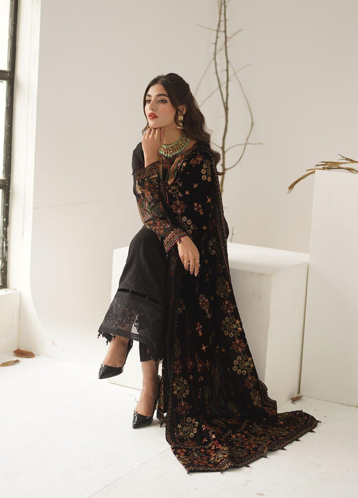 Ayra by Muraad Embroidered Raw Silk Suits Unstitched 3 Piece MU22AR A-004 Ghazal - Luxury Winter Collection