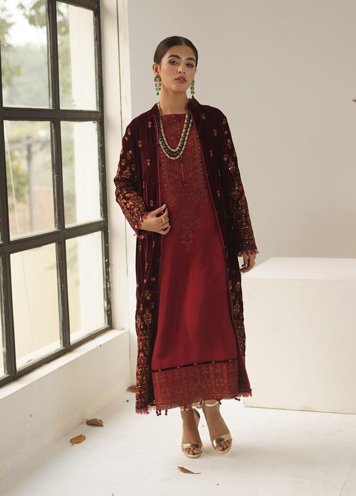 Ayra by Muraad Embroidered Raw Silk Suits Unstitched 3 Piece MU22AR A-006 Jahan Ara - Luxury Winter Collection