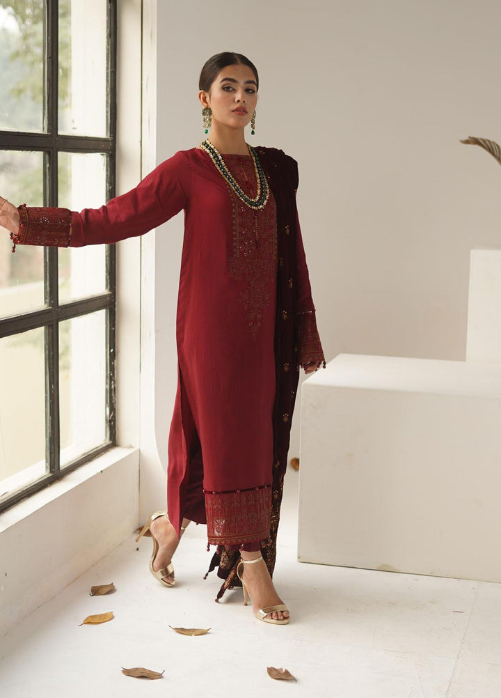 Ayra by Muraad Embroidered Raw Silk Suits Unstitched 3 Piece MU22AR A-006 Jahan Ara - Luxury Winter Collection
