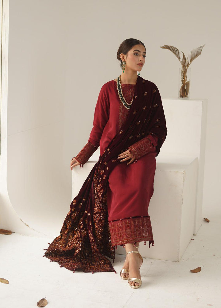 Ayra by Muraad Embroidered Raw Silk Suits Unstitched 3 Piece MU22AR A-006 Jahan Ara - Luxury Winter Collection