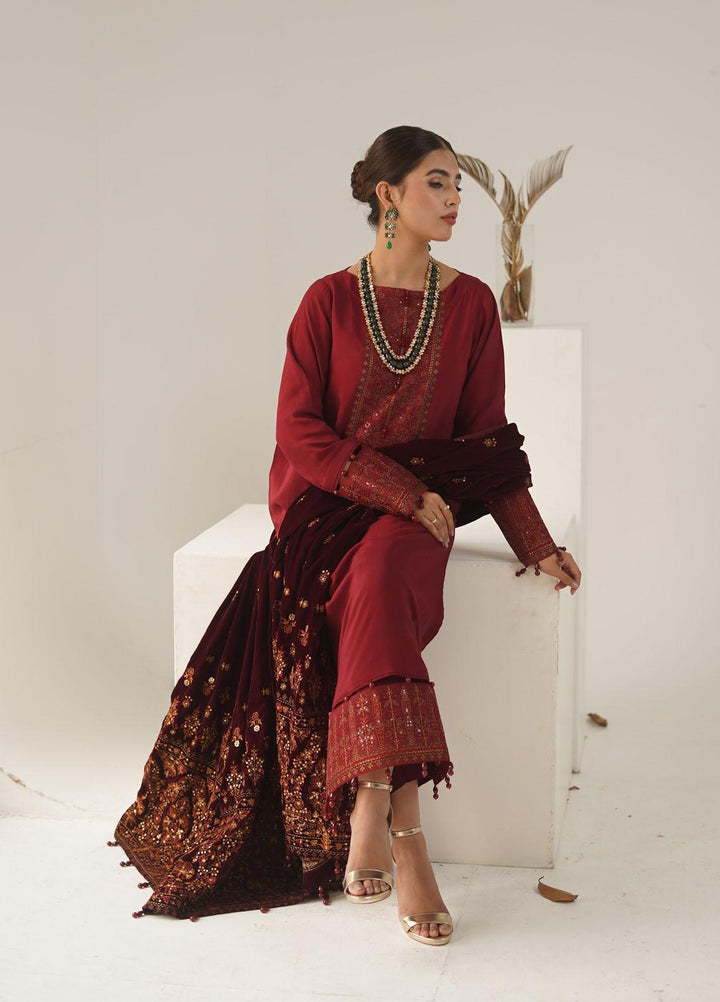 Ayra by Muraad Embroidered Raw Silk Suits Unstitched 3 Piece MU22AR A-006 Jahan Ara - Luxury Winter Collection