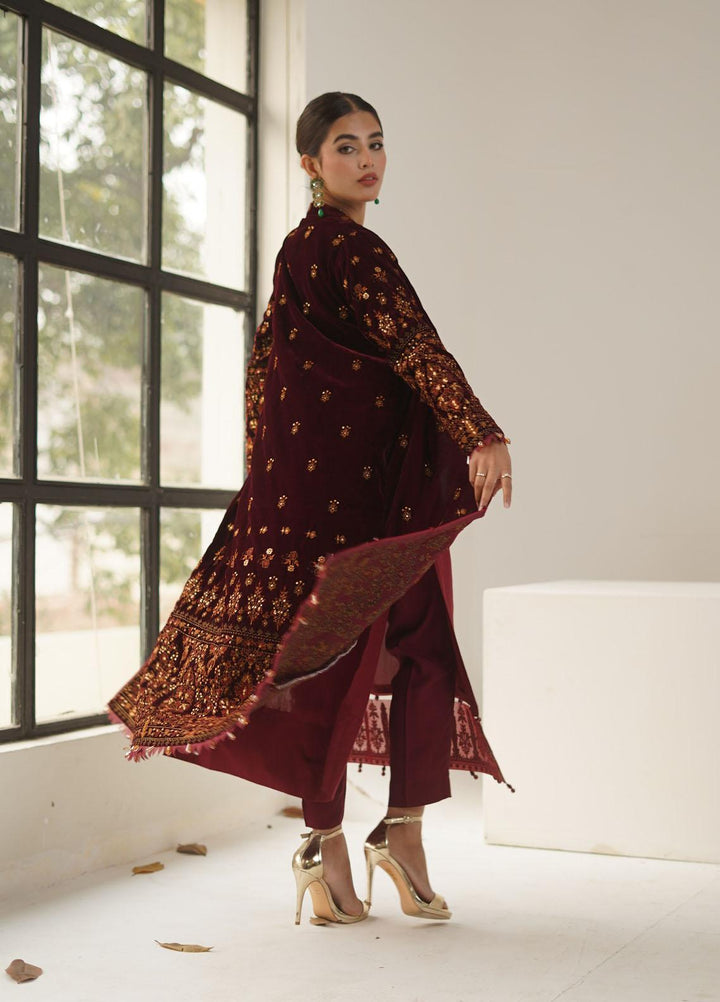 Ayra by Muraad Embroidered Raw Silk Suits Unstitched 3 Piece MU22AR A-006 Jahan Ara - Luxury Winter Collection