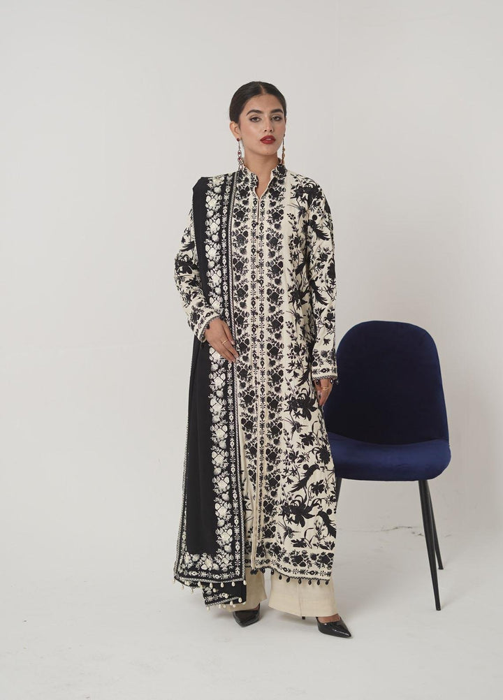 Ayra by Muraad Embroidered Raw Silk Suits Unstitched 3 Piece MU22AR A-008 Eyleen - Luxury Winter Collection