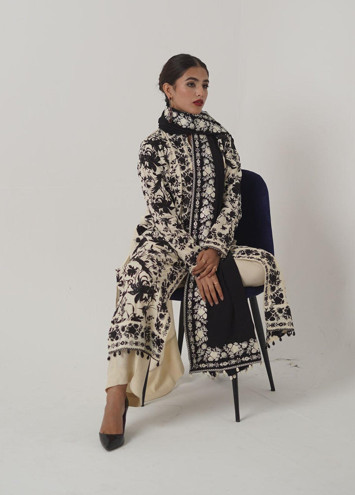 Ayra by Muraad Embroidered Raw Silk Suits Unstitched 3 Piece MU22AR A-008 Eyleen - Luxury Winter Collection