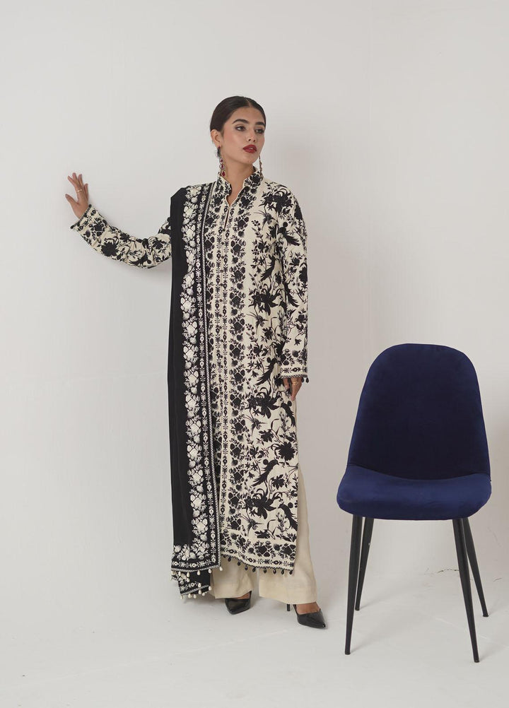 Ayra by Muraad Embroidered Raw Silk Suits Unstitched 3 Piece MU22AR A-008 Eyleen - Luxury Winter Collection