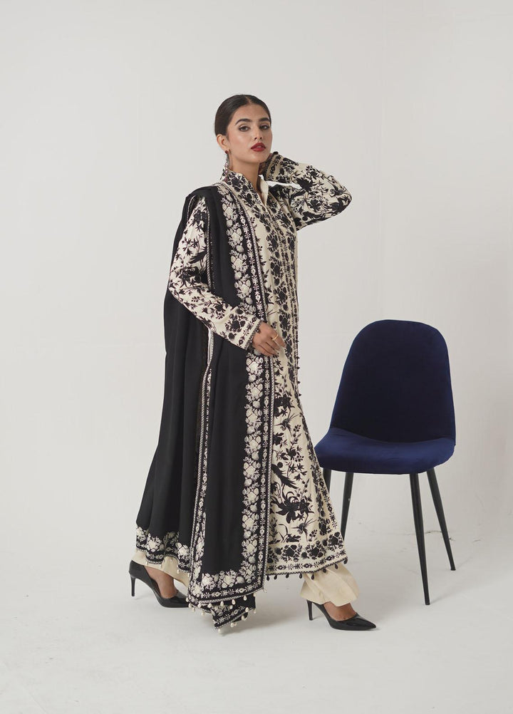 Ayra by Muraad Embroidered Raw Silk Suits Unstitched 3 Piece MU22AR A-008 Eyleen - Luxury Winter Collection