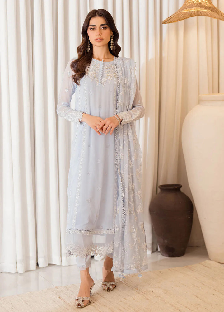Azure Embroidered Suit Unstitched 3 Piece AZU24EU Serenity Sky - Festive Collection