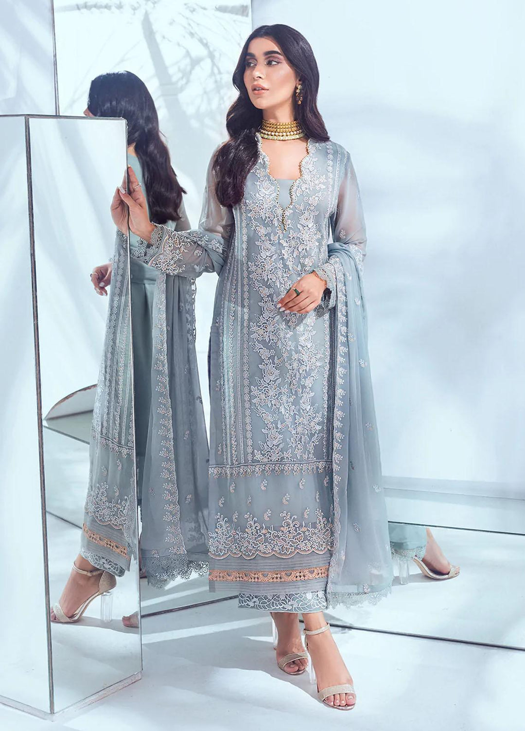 Azure Pret Chiffon 3 Piece Suit Pastel Mint PMES003