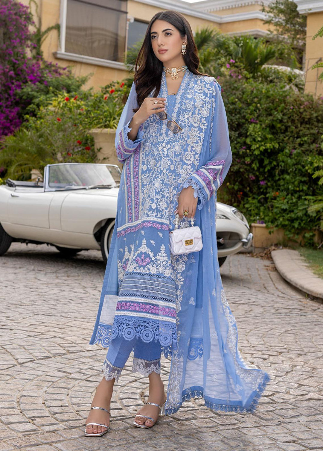 Azure Embroidered Chiffon Suits Unstitched 3 Piece AZU22LE AS-87 Festive Glory - Eid Collection