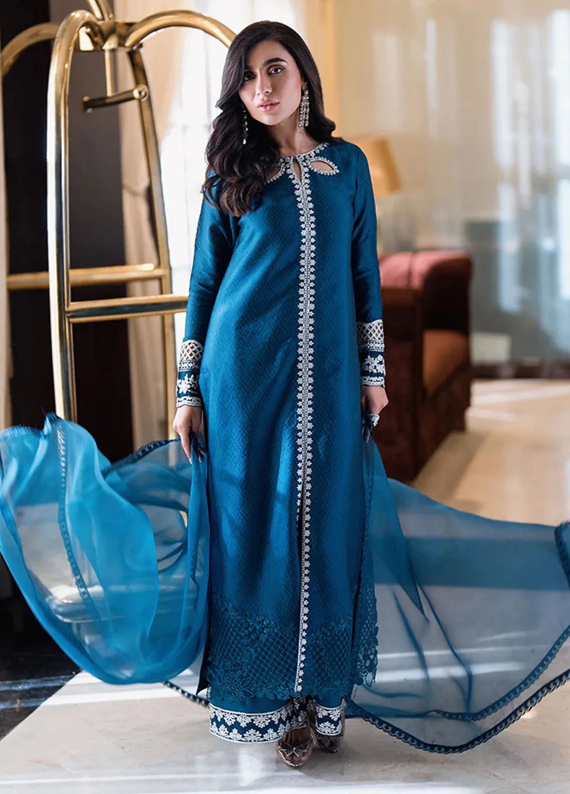Azure Pret Luxury Silk 3 Piece Suit AZU23D Crystal Charm