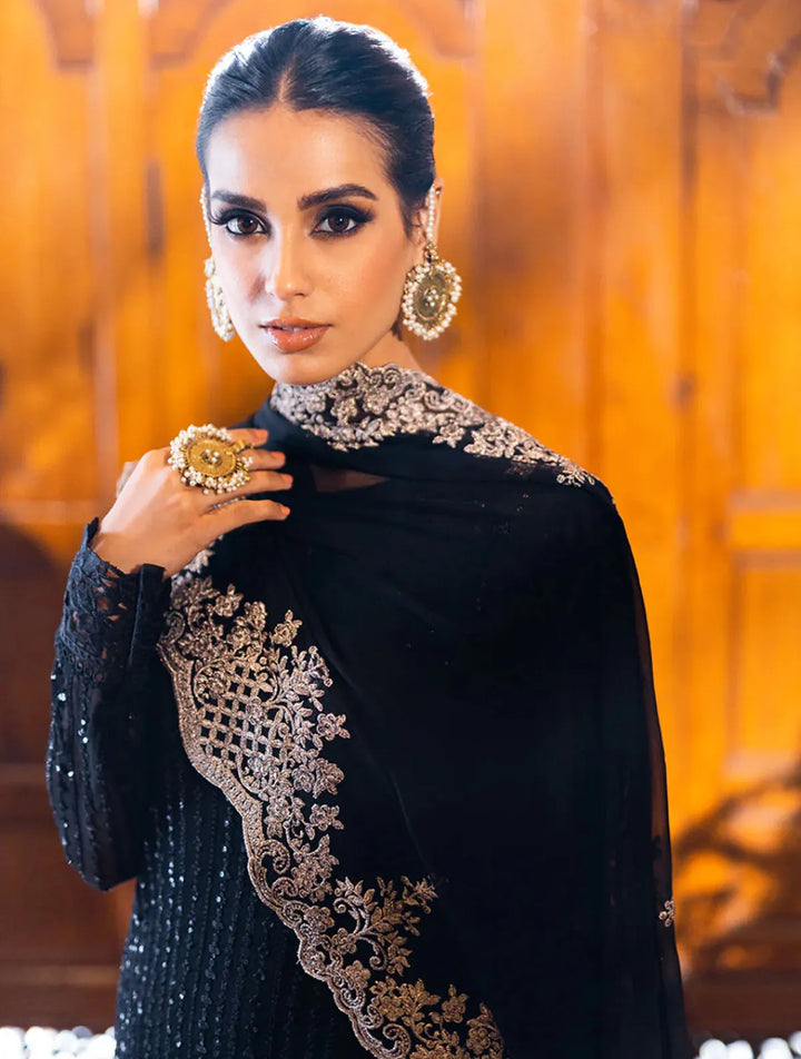 Azure Pret Embroidered Chiffon 3 Piece Suit Onyx Dove