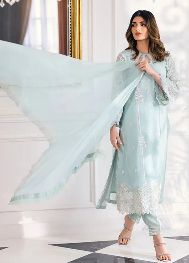 Azure Pret Embroidered Chiffon 4 Piece Suit Daisy Charm