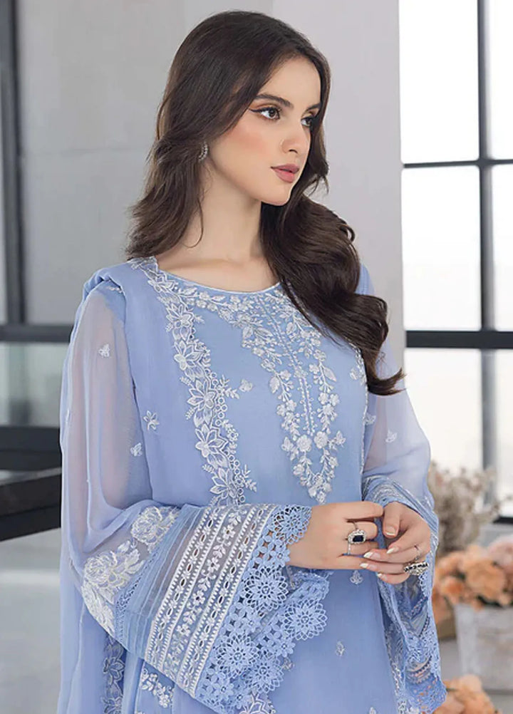 Azure Pret Embroidered Chiffon 4 Piece Suit Fairy Glow
