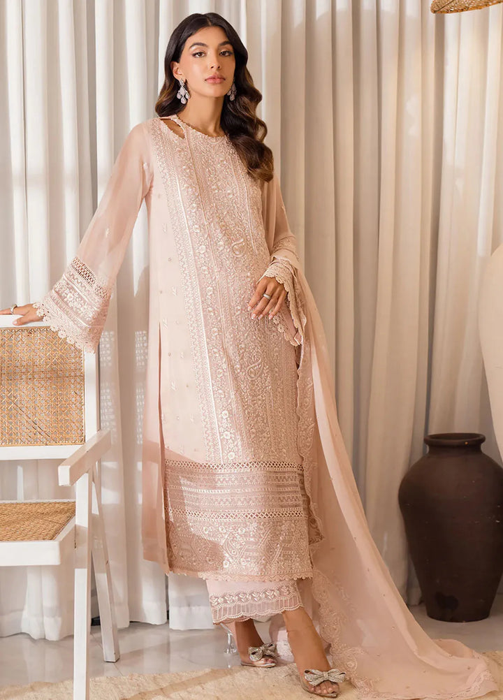 Azure Pret Embroidered Chiffon 4 Piece Suit Rosy Glow